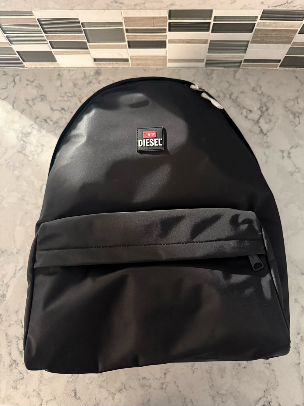 Diesel Black Nylon Backpack | Unisex Logo Backpack